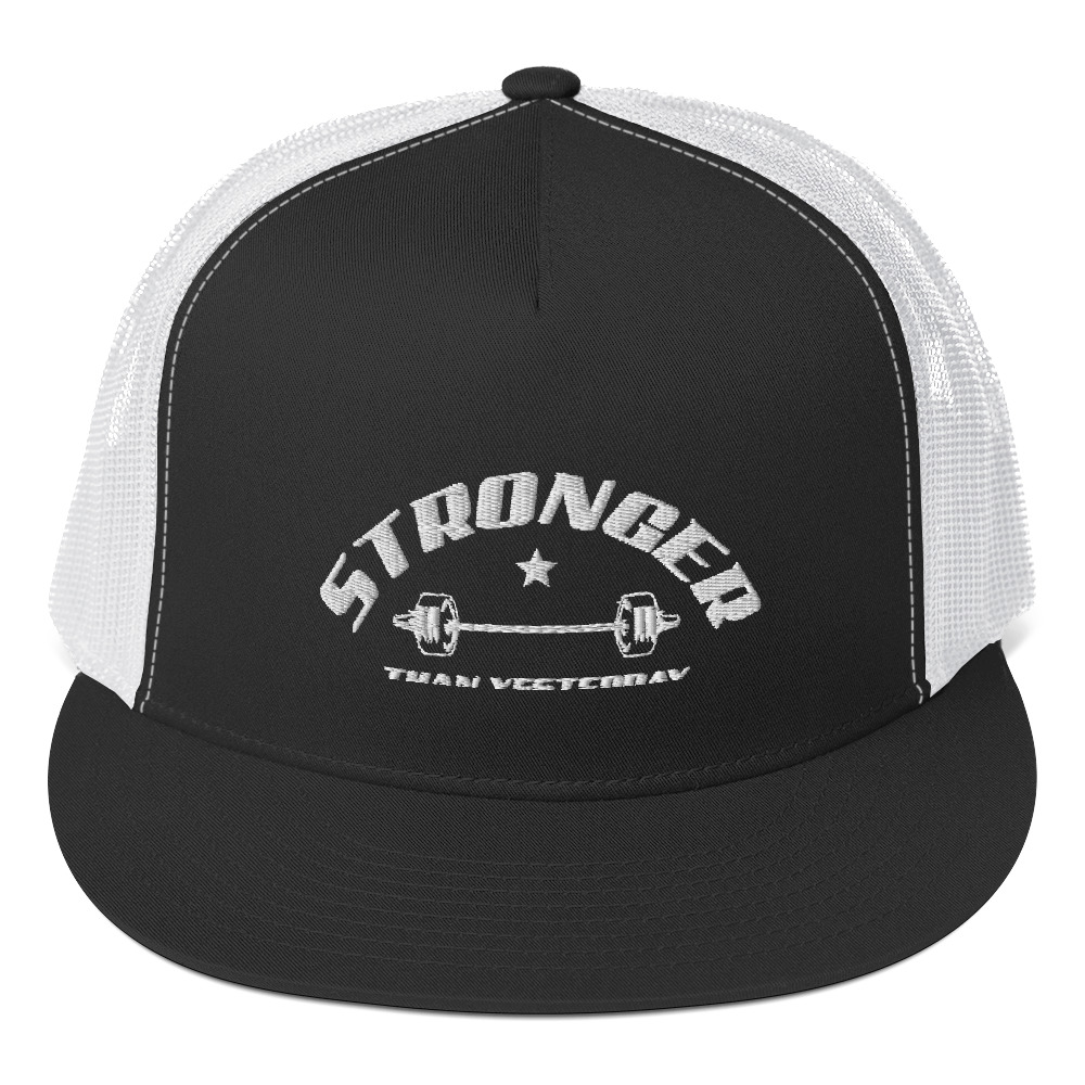 5-panel-trucker-cap-black-white-front-6580c3e1b76f8.jpg Trucker Cap